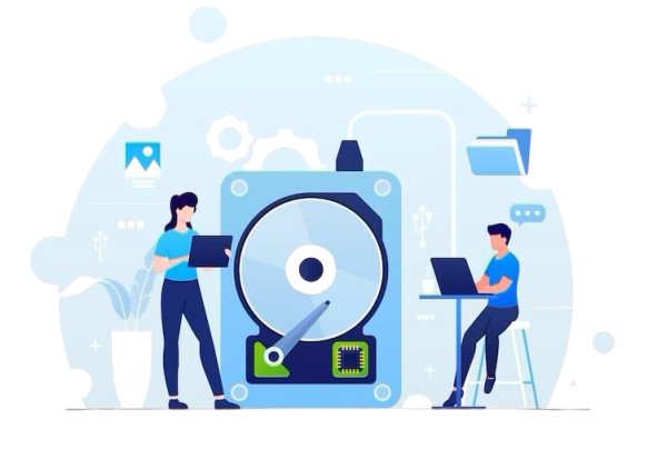 Technician repairing drive